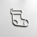 A simple white outline of a stocking on a plain white background. - Photo #8