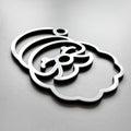 A stylized silhouette of a face or head, resembling a cartoon or abstract design, is shown against a plain background. - Photo #3