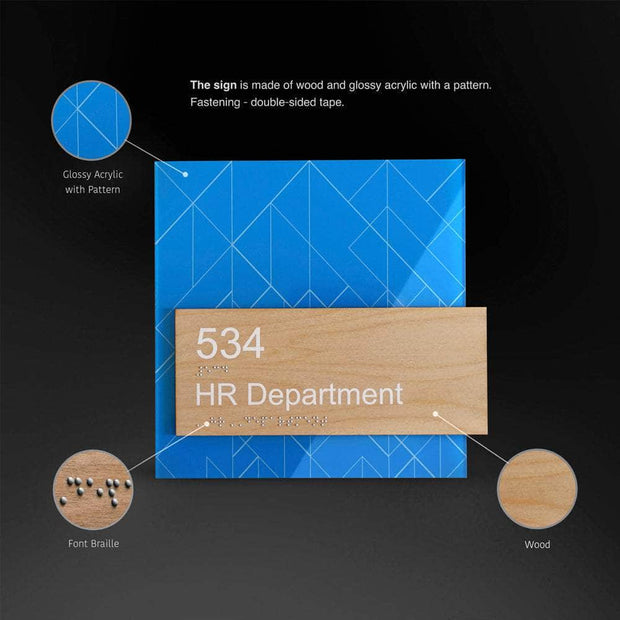 Door Signs HR Office Sign: Universal Plate Blue Light