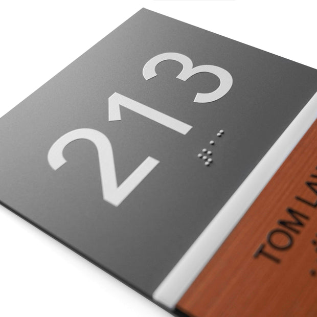 Door Numbers Office Door Number Sign & Name Plates: Acrylic & Wood — "Dragon" Design