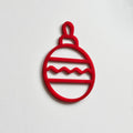 A red Christmas ornament-like object with a wavy pattern on a white background. - Photo #7
