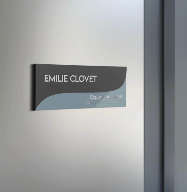 Door Signs Door Sign with Name — Double Acrylic Sign — "Gray Calm"