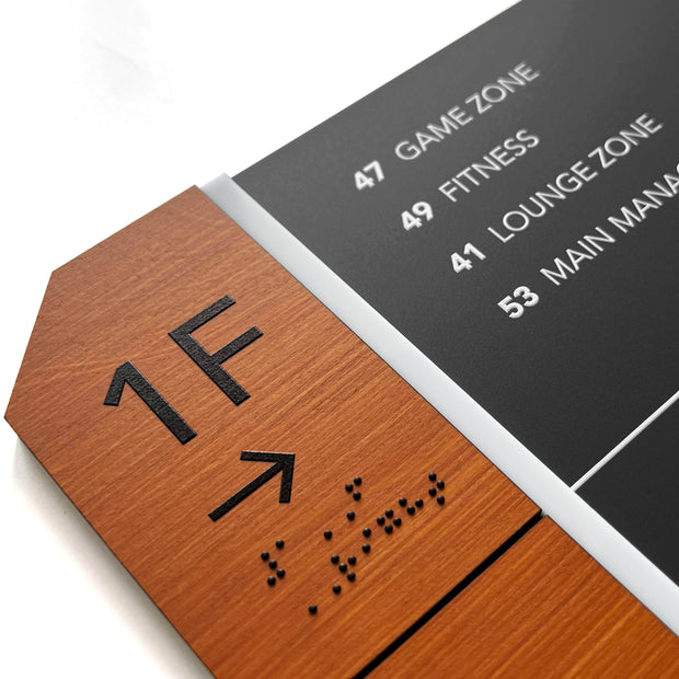 Directional Wayfinding Sign - Wooden Plate "Dragon" Design
