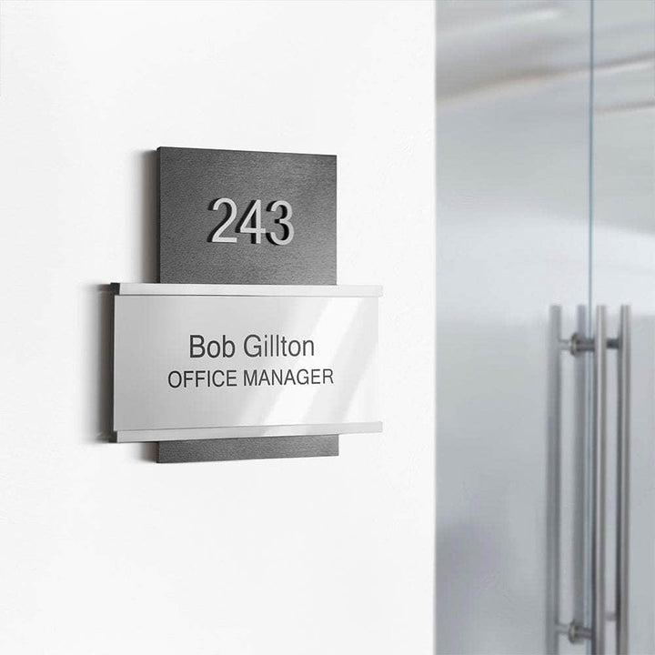 Door Signs Room Number Sign with Name Plate: Wood &amp; Acrylic Sign