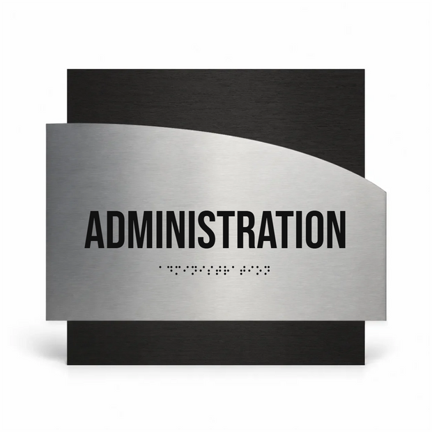 a sign with the word "ADMINISTRATION" written on it in large, bold letters.