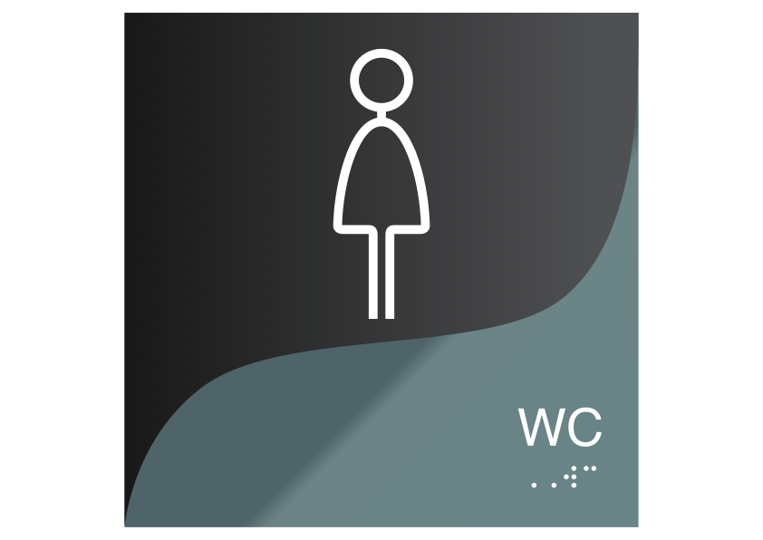 Bathroom Signs - Woman Interior Sign For Restroom "Gray Calm" Design