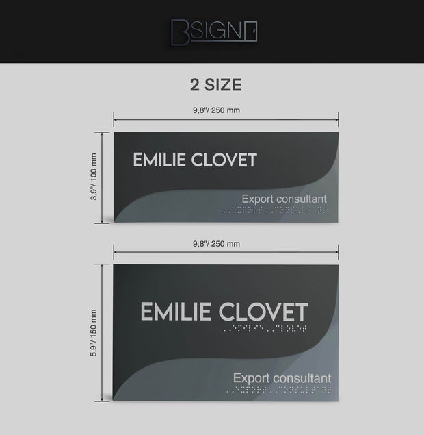 Door Signs Door Sign with Name — Double Acrylic Sign — "Gray Calm"