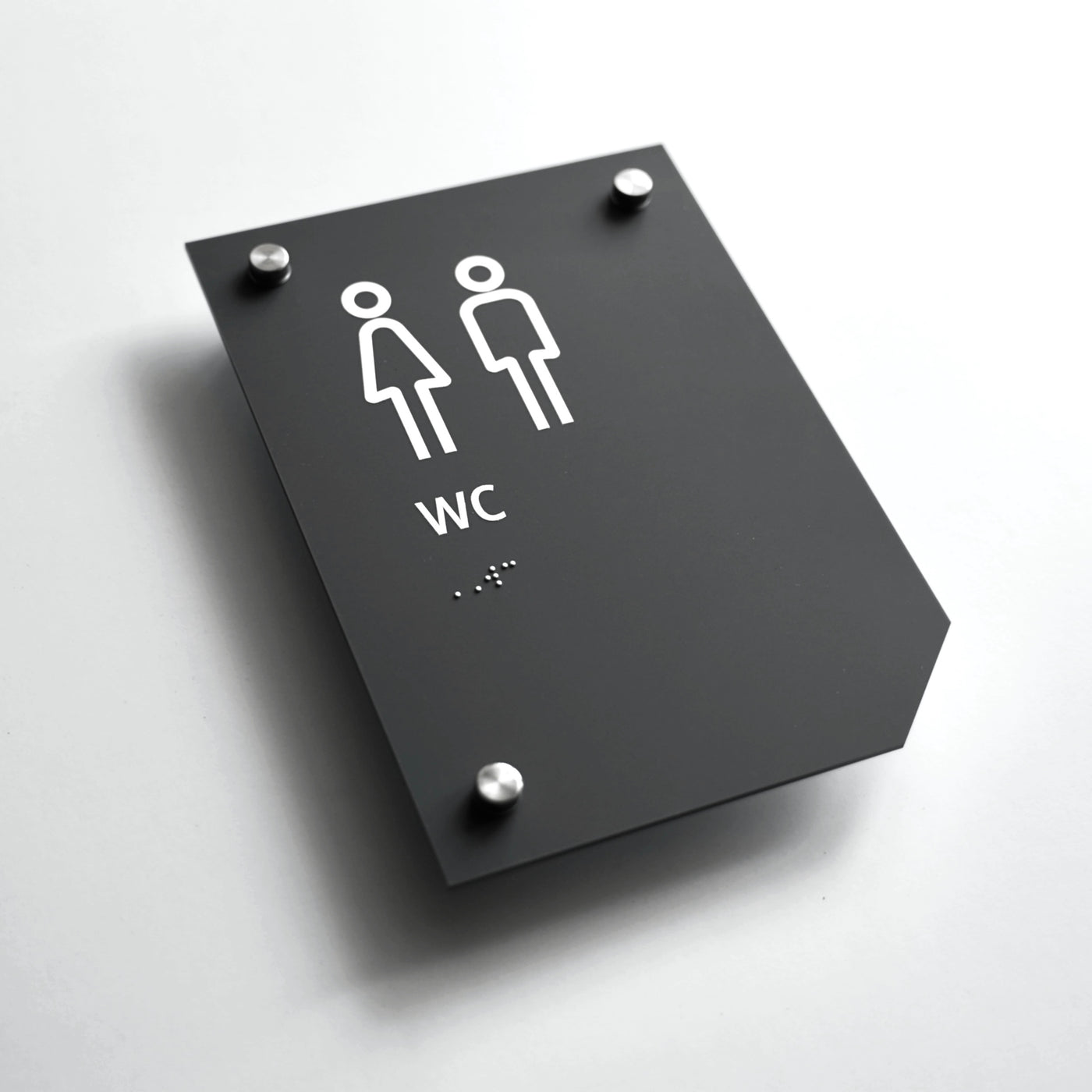 a black and white picture of a bathroom sign