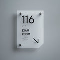 Acrylic Exam Sign: White Matte — "Clear" Design - Photo #1