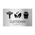 Information signs Custodian Sign — Stainless Steel Sign with Braille - Photo #4