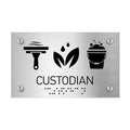 Information signs Custodian Sign — Stainless Steel Sign with Braille - Photo #3