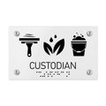Information signs Custodian Signs - White Acrylic Sign with Braille - Photo #4