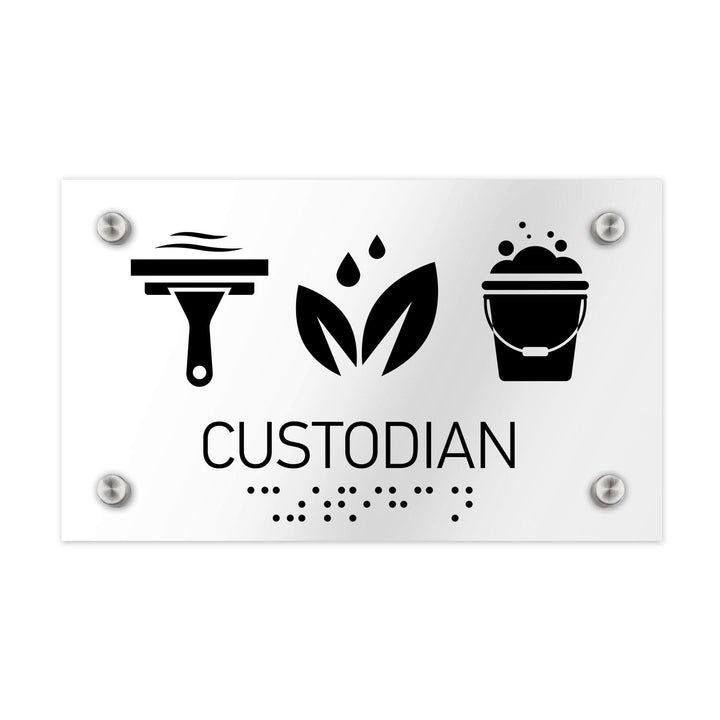 Information signs Custodian Sign - Clear Acrylic