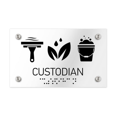 Information Signs - Custodian Sign - Clear Acrylic