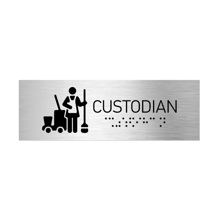 Information signs Custodians Signs with Braille - Stainless steel