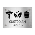 Information signs Custodian Sign — Stainless Steel Sign with Braille - Photo #1