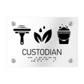 Information signs Custodian Sign - Clear Acrylic - Photo #1