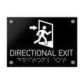 Information signs Directional Exit Door Sign - Black Acrylic with Braille - Photo #1