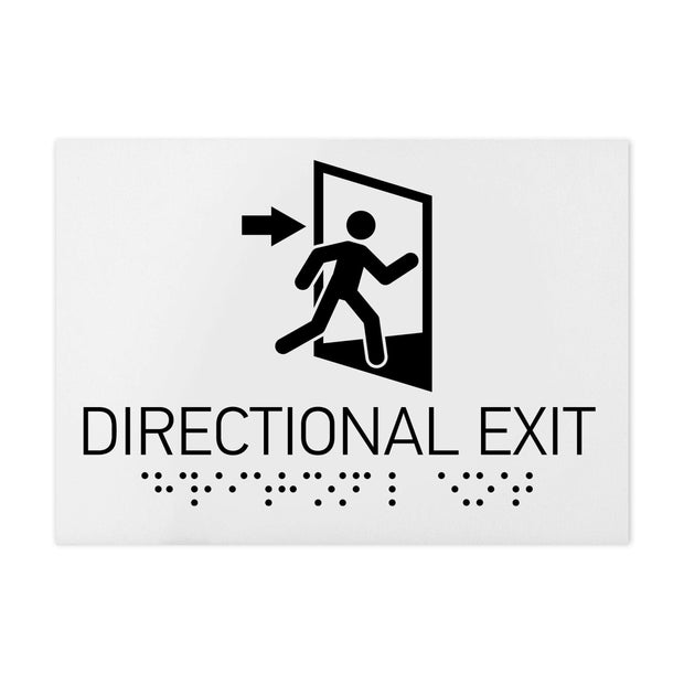 Information signs Directional Exit Sign - Acrylic Milk with Braille