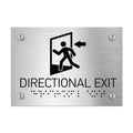 Information signs Directional Exit Signs: Stainless Steel Sign with Braille (11.7x8.3'' / 297x210 mm) - Photo #2