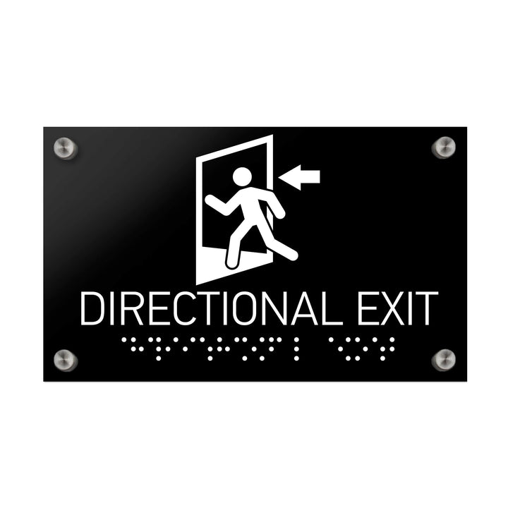 Information signs ADA Directional Exit - Black Acrylic