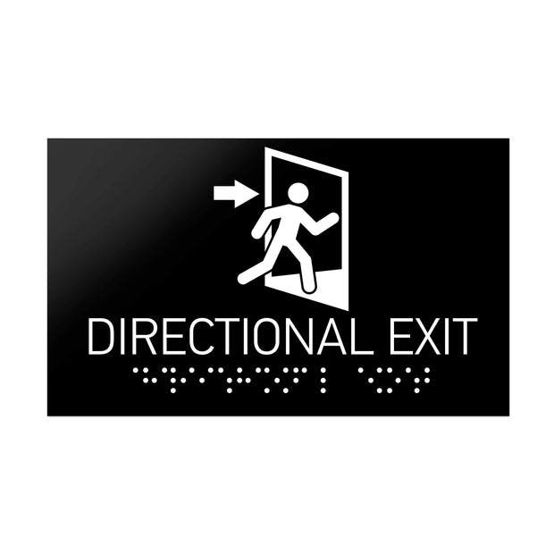 Information signs ADA Directional Exit - Black Acrylic