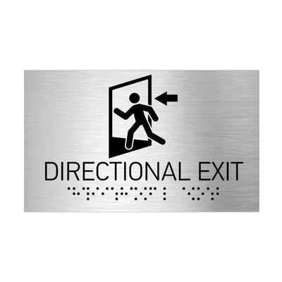 Information Signs - Directional Exit Door Sign Stainless Steel ADA