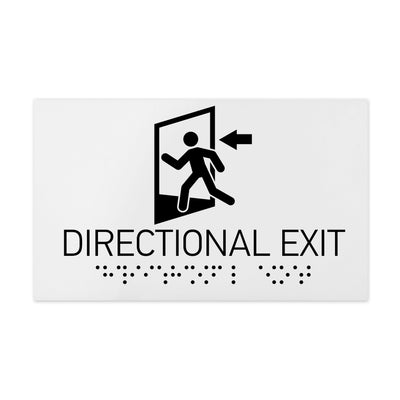 Information Signs - Directional Exit Door Sign Milk Acrylik ADA