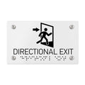 Information signs ADA Directional Exit Sign - Milk Acrylic - Photo #1