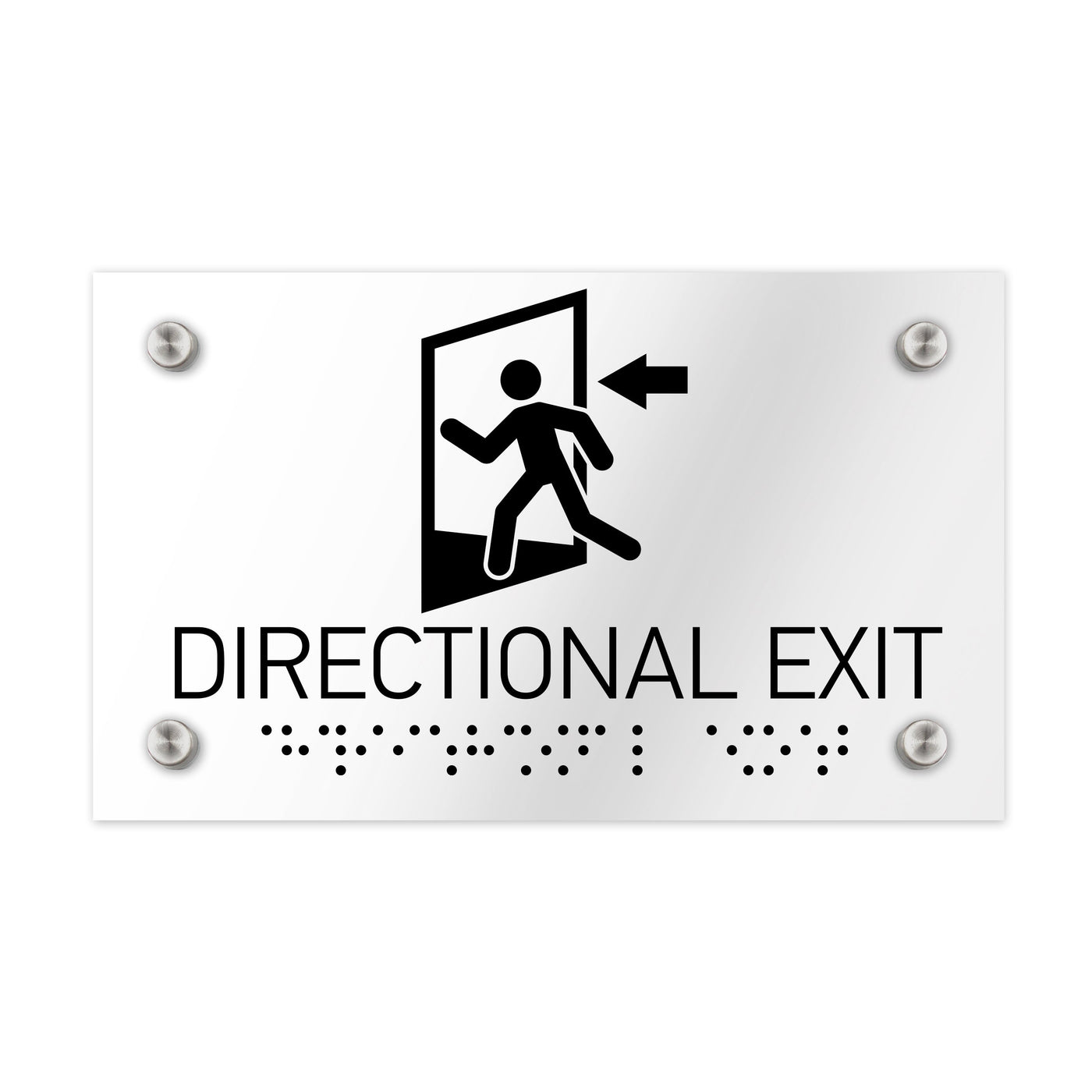 Information Signs - Directional Exit Door Sign Clear Acrylik ADA
