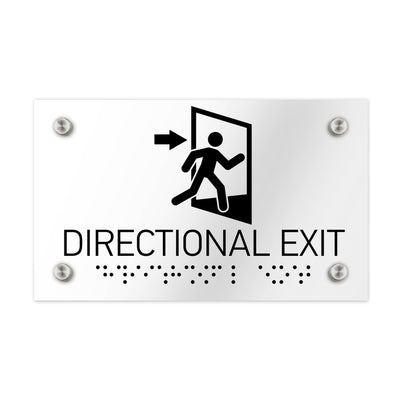 Information Signs - Directional Exit Door Sign Clear Acrylik ADA