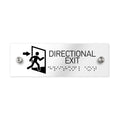 Information signs Directional Exit Signs with Braille - Clear Acrylic - Photo #1