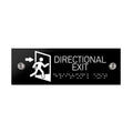 Information signs Directional Exit with Braille - Black Acrylic - Photo #3