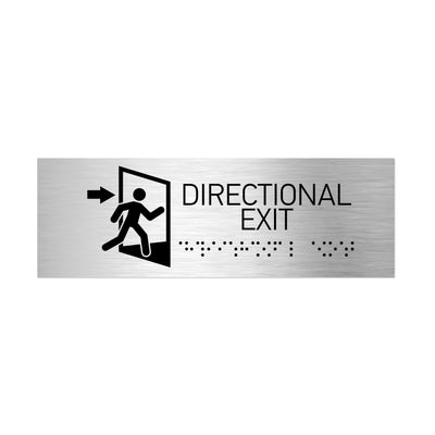 Information Signs - Directional Exit Stainless Steel Braille Door Sign