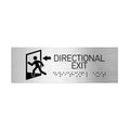 Information signs Directional Exit Signs: Stainless Steel Sign with Braille (11.8x3.9'' / 300x100 mm) - Photo #4