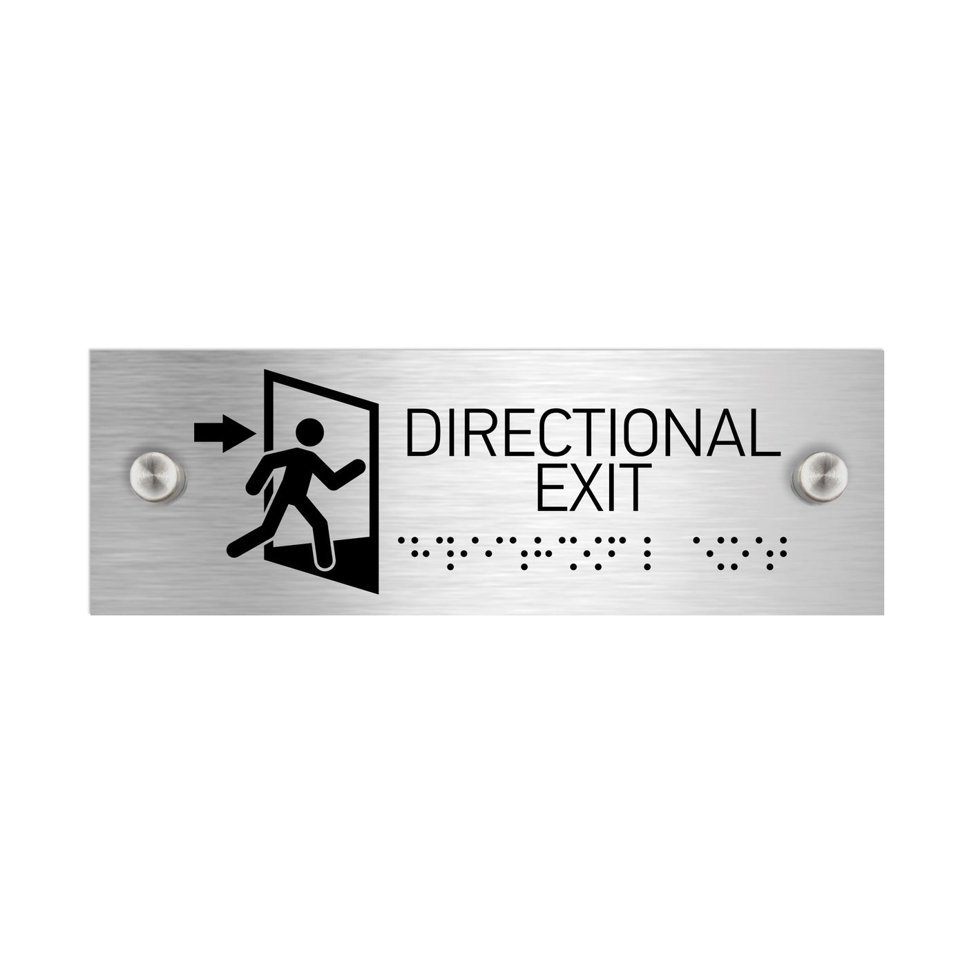Information Signs - Directional Exit Stainless Steel Braille Door Sign
