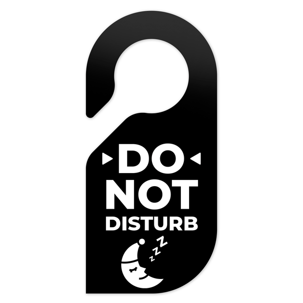 Door Signs Do Not Disturb Sign — Black Acrylic Plate