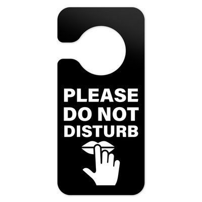 Door Signs - Do Not Disturb Hotel Sign - Black Acrylic