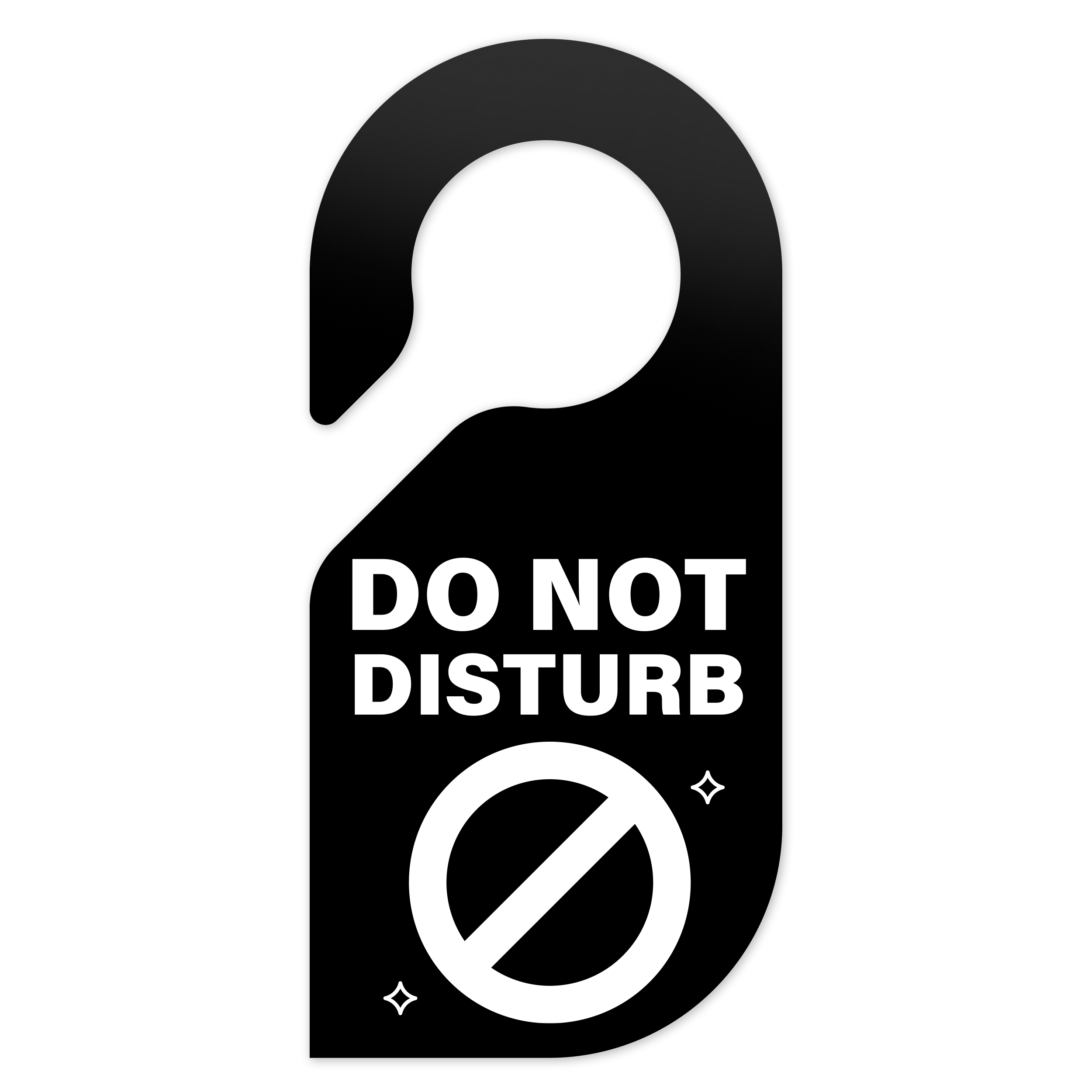 Сircle Do Not Disturb Sign — Black Acrylic Door Sign – Bsign