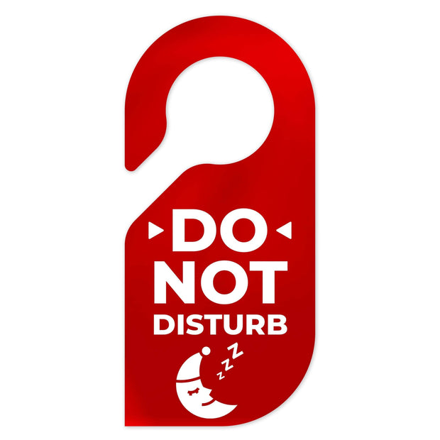 Door Signs Do Not Disturb Door Hanger: Red Acrylic Sign
