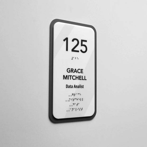 Acrylic Office Door Number Sign — "Elegant" Design