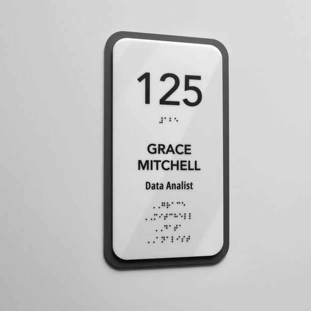 Acrylic Office Door Number Sign — "Elegant" Design