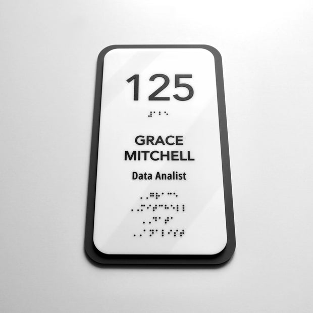 Acrylic Office Door Number Sign — "Elegant" Design