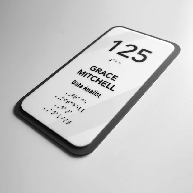 Acrylic Office Door Number Sign — "Elegant" Design