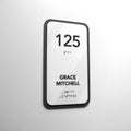 Acrylic Door Number Sign with Personalized Name & Braille — "Elegant" Design - Photo #4