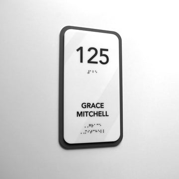 Acrylic Door Number Sign with Personalized Name — "Elegant" Design - Photo #4
