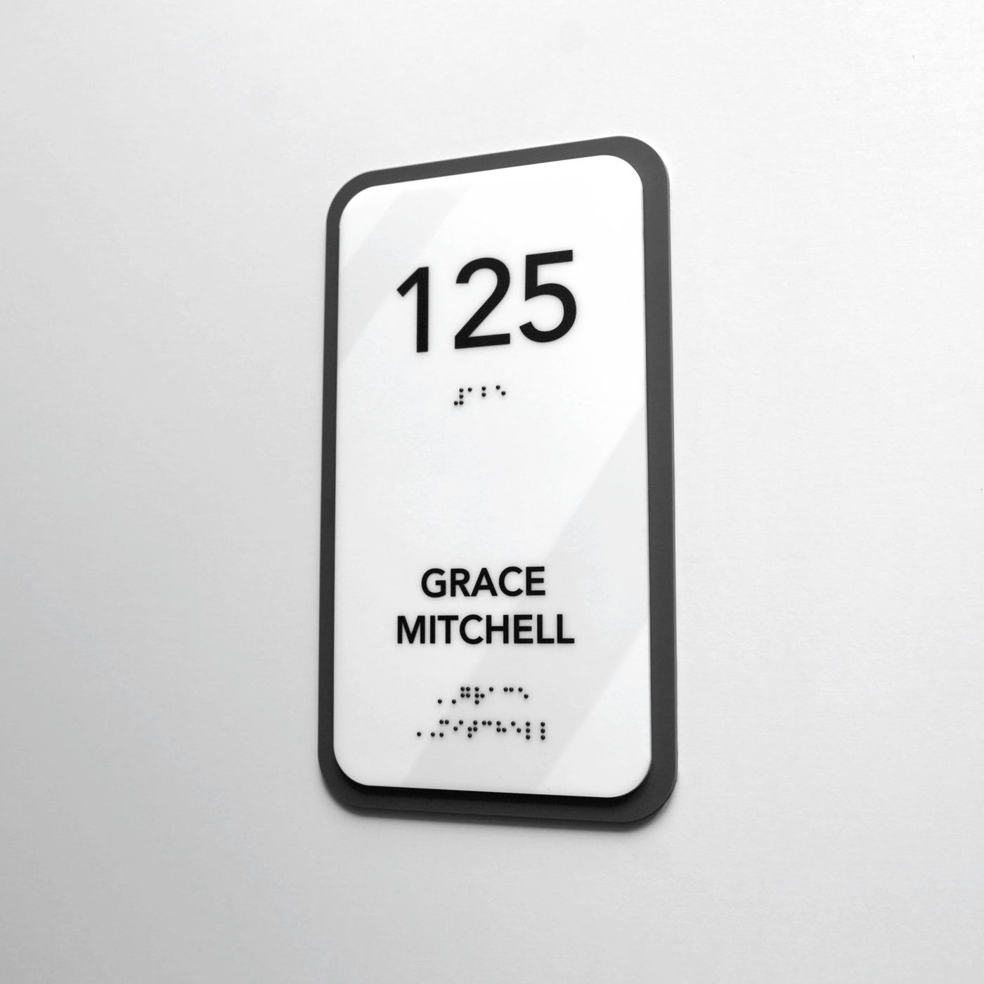 Acrylic Door Number Sign with Personalized Name — "Elegant" Design