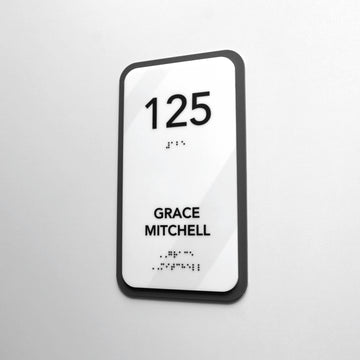 Acrylic Door Number Sign with Personalized Name — "Elegant" Design - Photo #5