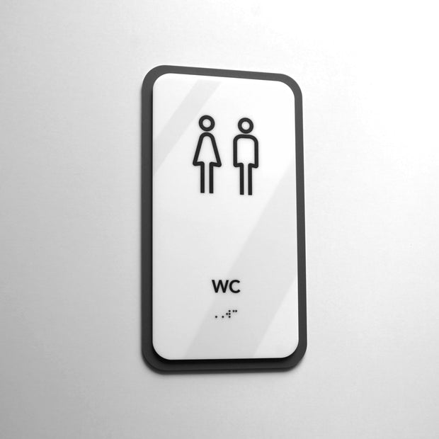 Acrylic WC Toilet Sign — "Elegant" Design