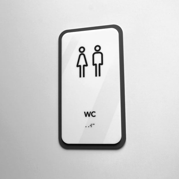 Acrylic WC Toilet Sign — "Elegant" Design